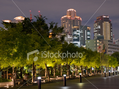 Osaka night skyline on Shutterstock.com