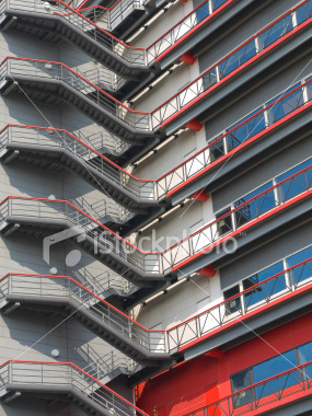 Stairs on side of building on Shutterstock.com